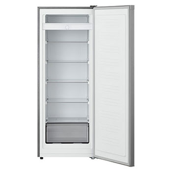 LG Réfrigérateur-congélateur vertical 200&nbsp;L Prime argent, Vue de face du congélateur vertical porte ouverte LG GCFB174MQCM , GCFB204MQCM, thumbnail 2