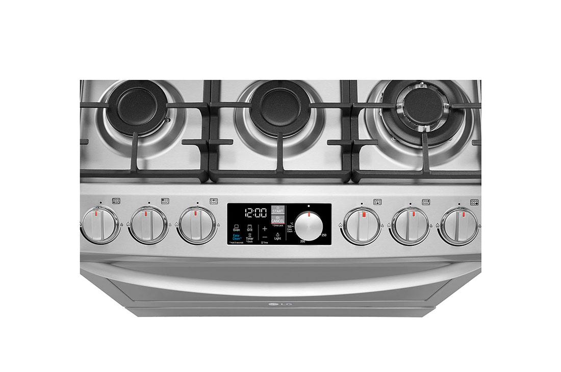 LG Cuisinière à gaz, 6 brûleurs à allumage automatique alimentés par une plaque de fonte émaillée, d’un revêtement supérieur en verre, d’une capacité de four de 153 litres et de la fonction EasyClean (Four), LF762S, thumbnail 5