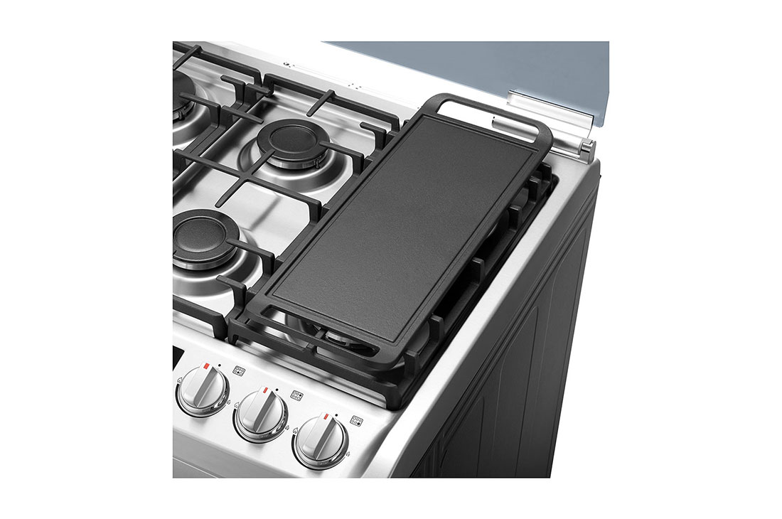 LG Cuisinière à gaz, 6 brûleurs à allumage automatique alimentés par une plaque de fonte émaillée, d’un revêtement supérieur en verre, d’une capacité de four de 153 litres et de la fonction EasyClean (Four), LF762S, thumbnail 8