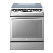LG Cuisinière à gaz, 6 brûleurs à allumage automatique alimentés par une plaque de fonte émaillée, d’un revêtement supérieur en verre, d’une capacité de four de 153 litres et de la fonction EasyClean (Four), LF762S, thumbnail 1