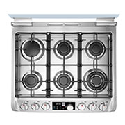 LG Cuisinière à gaz, 6 brûleurs à allumage automatique alimentés par une plaque de fonte émaillée, d’un revêtement supérieur en verre, d’une capacité de four de 153 litres et de la fonction EasyClean (Four), LF762S, thumbnail 4
