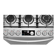 LG Cuisinière à gaz, 6 brûleurs à allumage automatique alimentés par une plaque de fonte émaillée, d’un revêtement supérieur en verre, d’une capacité de four de 153 litres et de la fonction EasyClean (Four), LF762S, thumbnail 5