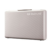 LG TV LG StandbyME Go | 2023, Vue du produit de côté à 45 degrés affichant un logo, 27LX5QKNA, thumbnail 2