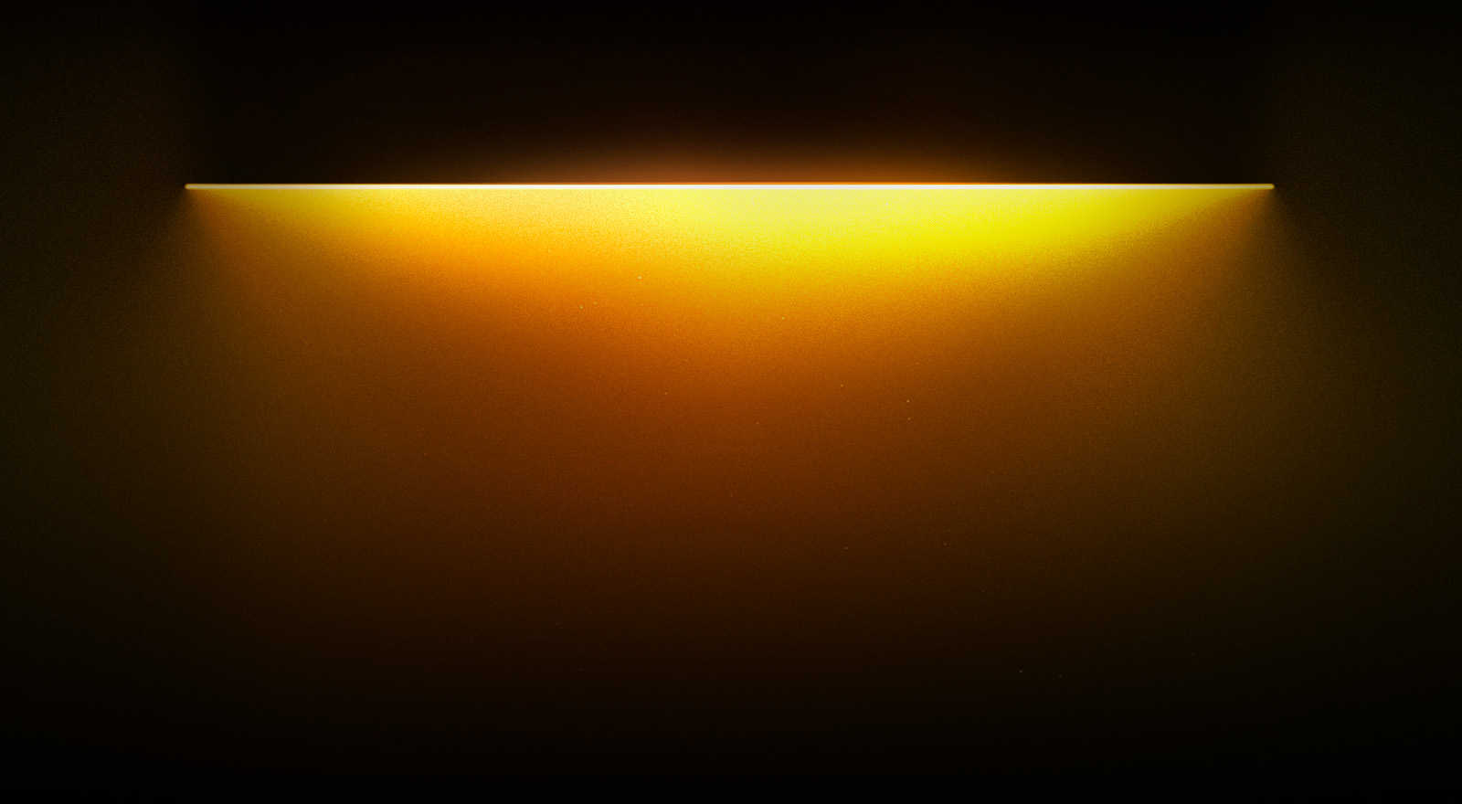 Une lumière de couleur jaune éclaire de façon graduelle le texte « Pour un intérieur sans souci » situé en dessous. 