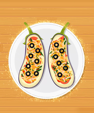 Pizza aux aubergines