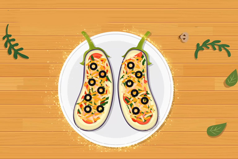 Pizza aux aubergines