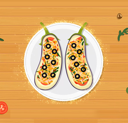 Pizza aux aubergines