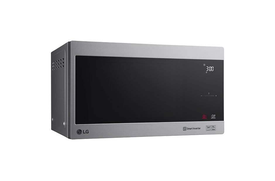 LG Four à micro-ondes de 25 litres, argent, technologie Smart Inverter avec 10 ans de garantie, gril, cuisson automatique intelligente, écran tactile en verre, Dual Control, éclairage LED, MS2595CIS, thumbnail 2