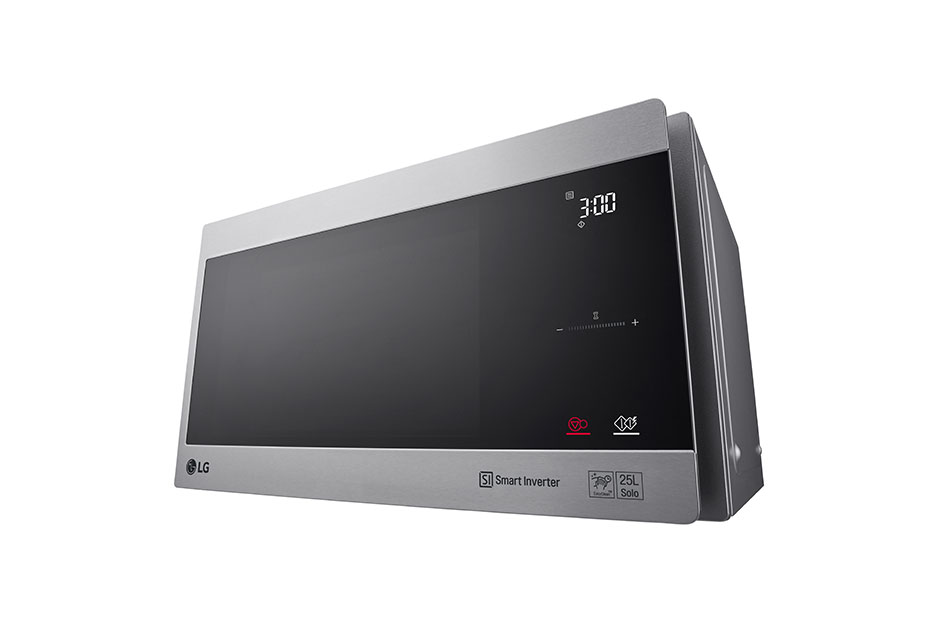 LG Four à micro-ondes de 25 litres, argent, technologie Smart Inverter avec 10 ans de garantie, gril, cuisson automatique intelligente, écran tactile en verre, Dual Control, éclairage LED, MS2595CIS, thumbnail 4