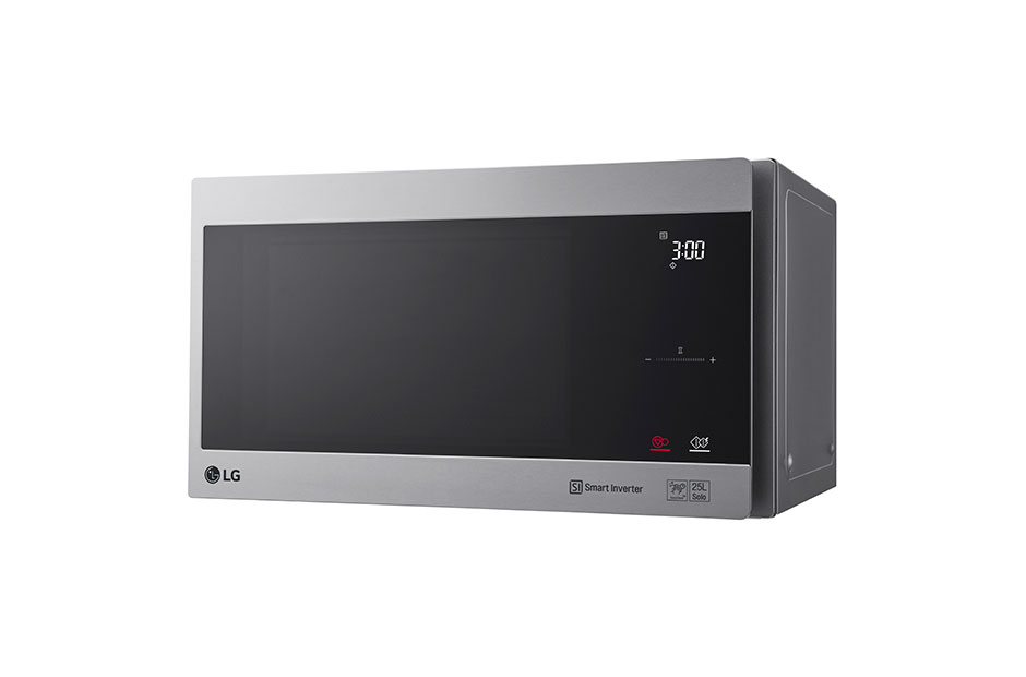 LG Four à micro-ondes de 25 litres, argent, technologie Smart Inverter avec 10 ans de garantie, gril, cuisson automatique intelligente, écran tactile en verre, Dual Control, éclairage LED, MS2595CIS, thumbnail 3