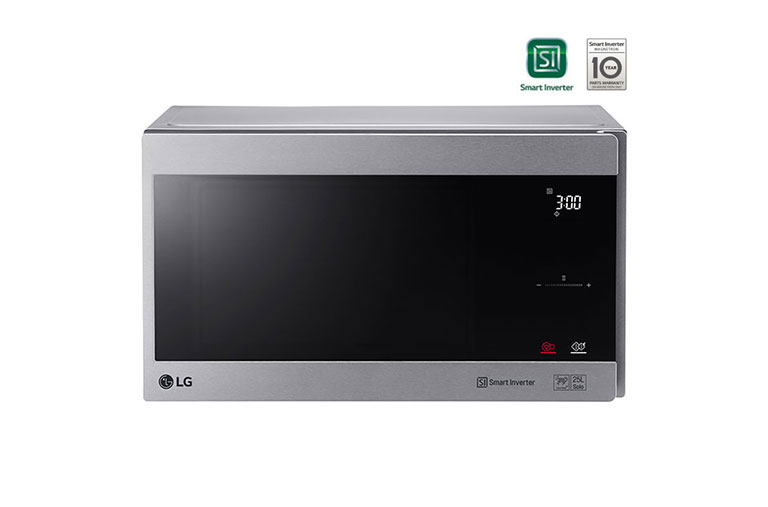 LG Four à micro-ondes de 25 litres, argent, technologie Smart Inverter avec 10 ans de garantie, gril, cuisson automatique intelligente, écran tactile en verre, Dual Control, éclairage LED, MS2595CIS, thumbnail 1