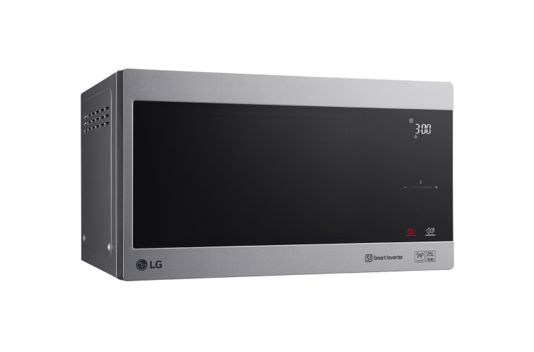 LG Four à micro-ondes de 25 litres, argent, technologie Smart Inverter avec 10 ans de garantie, gril, cuisson automatique intelligente, écran tactile en verre, Dual Control, éclairage LED, MS2595CIS, thumbnail 2
