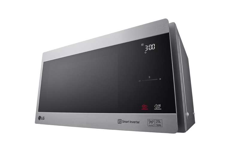 LG Four à micro-ondes de 25 litres, argent, technologie Smart Inverter avec 10 ans de garantie, gril, cuisson automatique intelligente, écran tactile en verre, Dual Control, éclairage LED, MS2595CIS, thumbnail 4