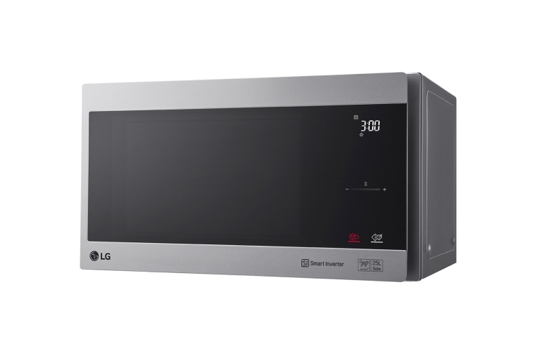 LG Four à micro-ondes de 25 litres, argent, technologie Smart Inverter avec 10 ans de garantie, gril, cuisson automatique intelligente, écran tactile en verre, Dual Control, éclairage LED, MS2595CIS, thumbnail 3
