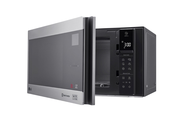 LG Four à micro-ondes de 25 litres, argent, technologie Smart Inverter avec 10 ans de garantie, gril, cuisson automatique intelligente, écran tactile en verre, Dual Control, éclairage LED, MS2595CIS, thumbnail 5