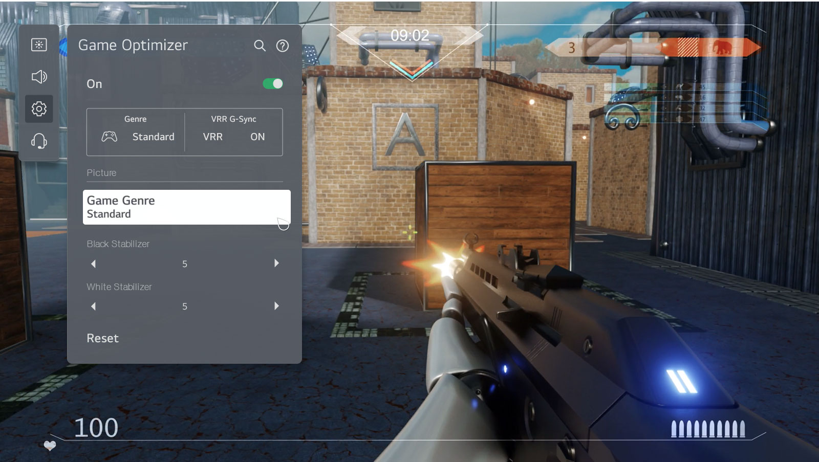 L’ajustement du mode selon le type de jeu, le son du jeu et le VRR sur le Game Optimizer tout en jouant. (lire la vidéo)