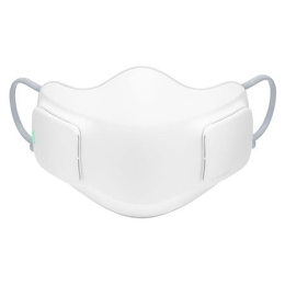 Purificateur d’air portable LG PuriCare™ ; purificateur d’air portable LG PuriCare™ ; vue de face du corps avec un voyant vert indiquant une batterie pleine, AP300AWFA, ap300awfa2