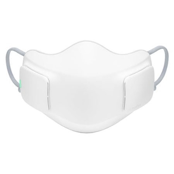 Purificateur d’air portable LG PuriCare™ ; purificateur d’air portable LG PuriCare™ ; vue de face du corps avec un voyant vert indiquant une batterie pleine, AP300AWFA, ap300awfa1