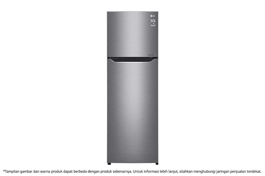 LG Réfrigérateur à deux portes de 272 litres, d’une capacité brute/nette de 254 litres, d’un compresseur à onduleur Smart Inverter et de la technologie Door Cooling+™, GN-G272SLCB - Vue avant, GN-G272SLCB