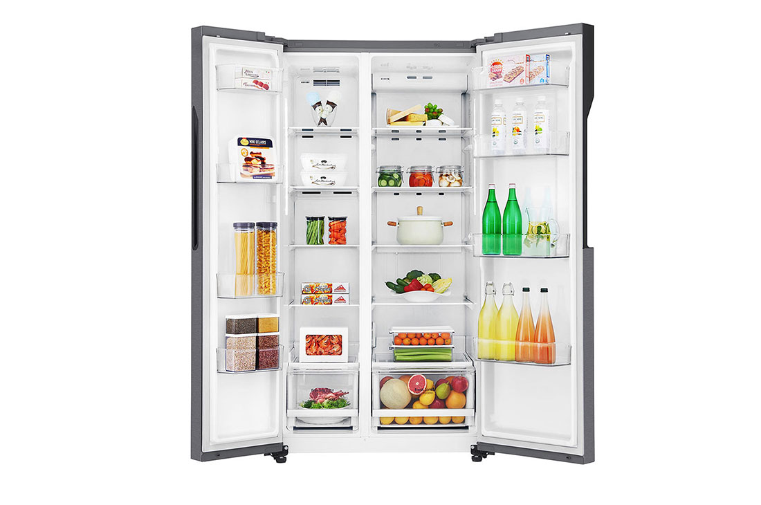 LG Réfrigérateur américain d’une capacité de 679 litres avec compresseur linéaire à onduleur, flux d’air multiple, capteurs numériques multiples, congélation Express, Smart Diagnosis™, GC-B247KQDV, thumbnail 2