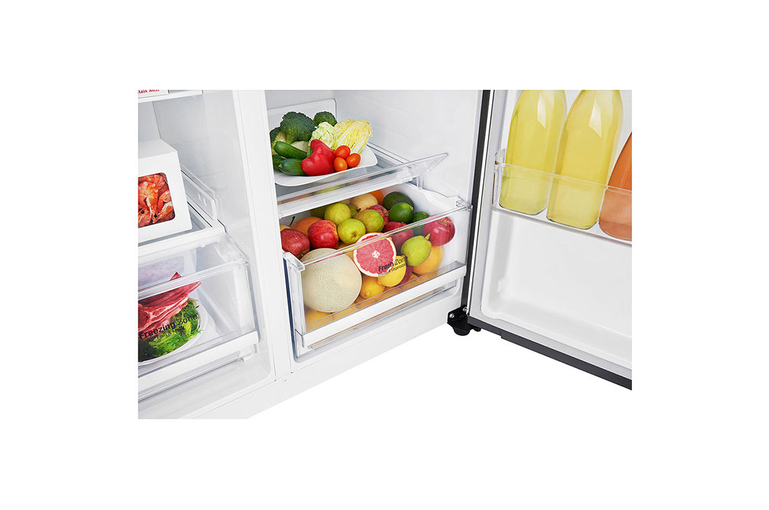 LG Réfrigérateur américain d’une capacité de 679 litres avec compresseur linéaire à onduleur, flux d’air multiple, capteurs numériques multiples, congélation Express, Smart Diagnosis™, GC-B247KQDV, thumbnail 5