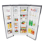 LG Réfrigérateur américain d’une capacité de 679 litres avec compresseur linéaire à onduleur, flux d’air multiple, capteurs numériques multiples, congélation Express, Smart Diagnosis™, GC-B247KQDV, thumbnail 4