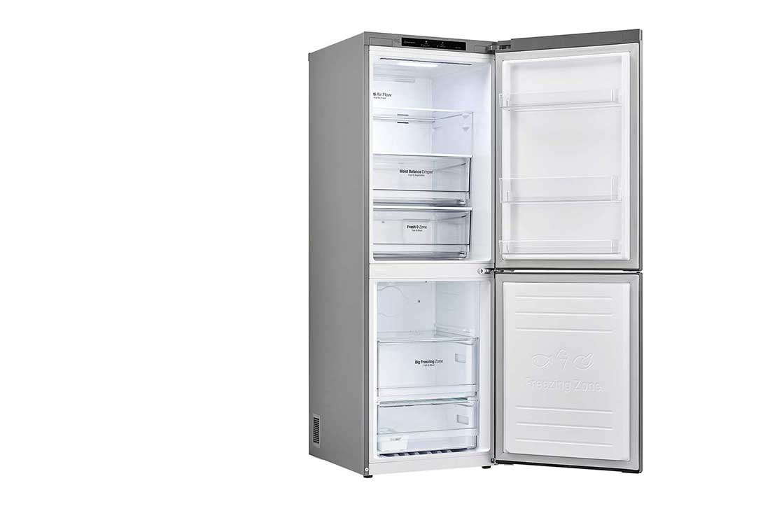 LG Réfrigérateur 306 l nets à 2 portes avec congélateur en bas et compresseur Smart Inverter, vue de gauche, ouvert, GC-B369NLJM, thumbnail 12