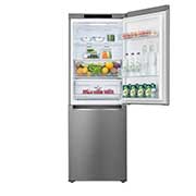 LG Réfrigérateur 306 l nets à 2 portes avec congélateur en bas et compresseur Smart Inverter, vue avant du dessus, ouvert, nourriture, GC-B369NLJM, thumbnail 8