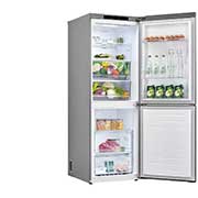 LG Réfrigérateur 306 l nets à 2 portes avec congélateur en bas et compresseur Smart Inverter, vue de gauche, ouvert, nourriture, GC-B369NLJM, thumbnail 10