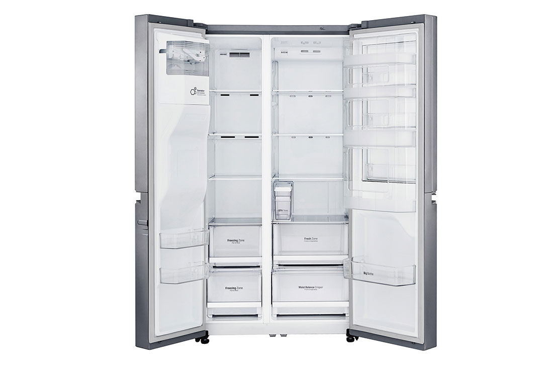 LG Réfrigérateur américain de 668 litres, couleur argent, compresseur linéaire à onduleur, fonction Door in Door™, Hygiene Fresh +, Fin, Distributeur d’eau et de glaçons, GC-J247SLLV, thumbnail 13