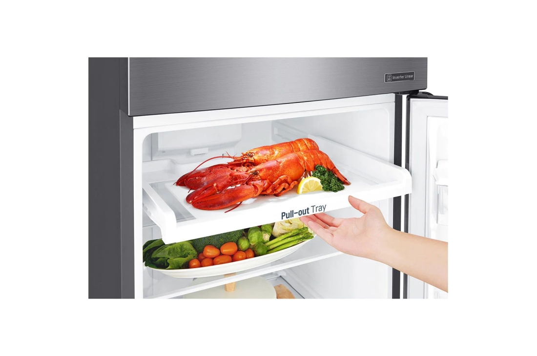 LG 279L, Réfrigérateur Congélateur Supérieur, Compresseur Linéaire Inverter, Refroidissement de Porte, Bac à Glace Mobile, GN-G222SLCB, thumbnail 5