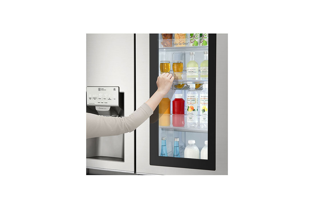 LG Toquez deux fois, Voir l’intérieur, InstaView Door-in-Door™ 668 l, Compresseur linéaire Inverter, Réfrigérateur DoorCooling+™, LG GC-X247CSAV 668 Ltr Door in Door Refrigerator right open, GC-X247CSAV, thumbnail 5