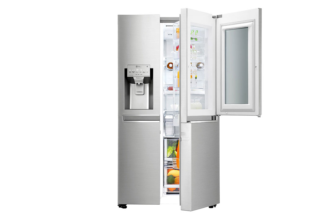 LG Toquez deux fois, Voir l’intérieur, InstaView Door-in-Door™ 668 l, Compresseur linéaire Inverter, Réfrigérateur DoorCooling+™, LG GC-X247CSAV 668 Ltr Door in Door Refrigerator front open , GC-X247CSAV, thumbnail 2