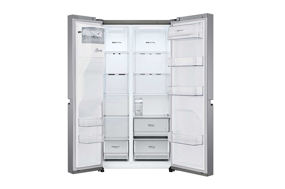 LG 674 l | Réfrigérateur Side by Side |Compresseur Smart Inverter |Flux d’air multiple |Smart Diagnosis™, handle view, GC-L257SLRL, thumbnail 3