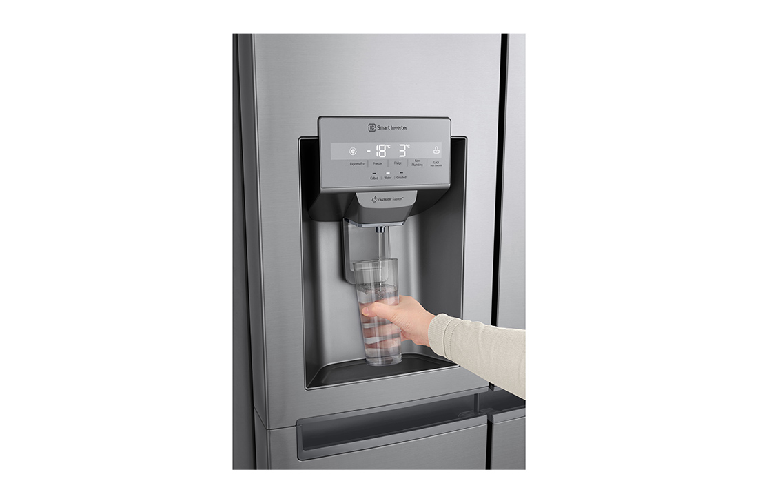 LG 674 l | Réfrigérateur Side by Side |Compresseur Smart Inverter |Flux d’air multiple |Smart Diagnosis™, dispenser view, GC-L257SLRL, thumbnail 5