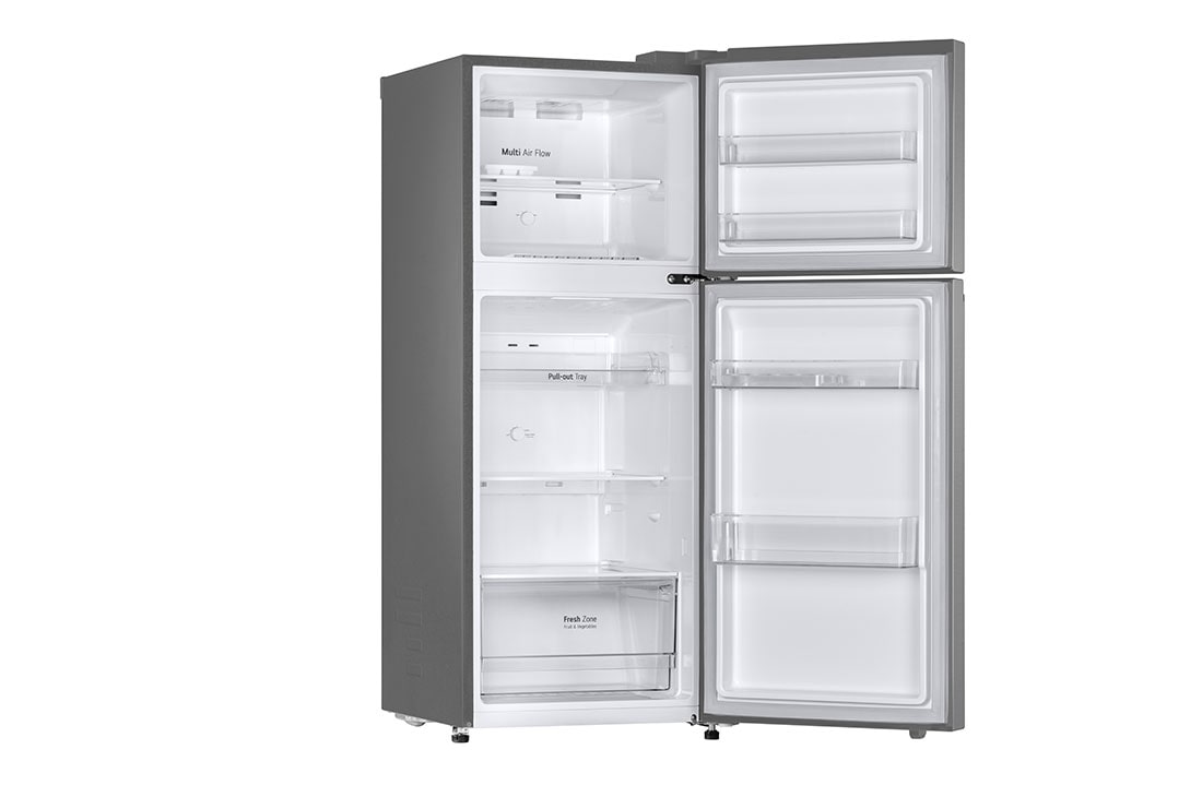 LG 235L Top Freezer Fridge en acier Dark Graphite , Right view with door open, GV-B212PLGB, thumbnail 8