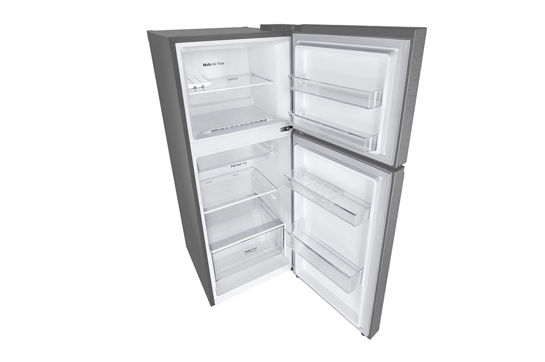 LG 235L Top Freezer Fridge en acier Dark Graphite , Top view with door open, GV-B212PLGB, thumbnail 9