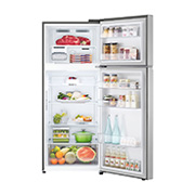 LG Réfrigérateur à congélateur supérieur de 375 L | Plus d'espace, front open view with food stored, GN-B372PLGB, thumbnail 2