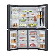 LG Verre noir InstaView, Réfrigérateur à porte française, Acier noir essence, Front open (foods full, open door), GC-X24FFCAB, thumbnail 2