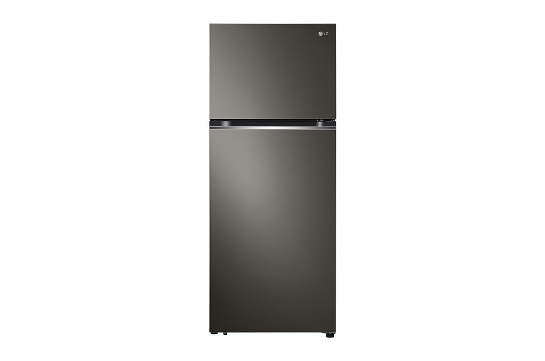 LG 330(L) | Top Freezer Refrigerator |Smart Inverter Compressor | LinearCooling™ | DoorCooling+™, front view, GN-B312PFJB