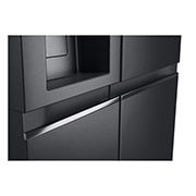 LG 674L Réfrigérateur Side-by-Side avec distributeur d’eau UVnano® en finition noir mat, side zoom view, GC-L257KLKW, thumbnail 7