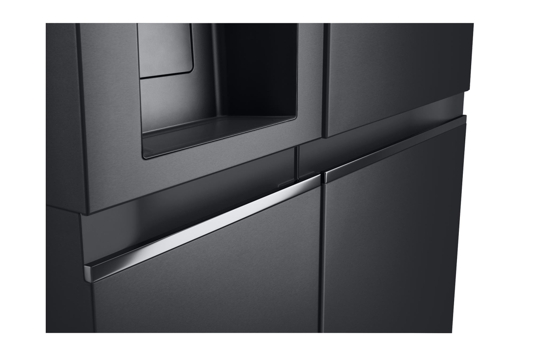 LG 674L Réfrigérateur Side-by-Side avec distributeur d’eau UVnano® en finition noir mat, side zoom view, GC-L257KLKW, thumbnail 7