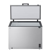 LG Congélateur coffre 291 L Argent, Vue latérale du congélateur coffre LG montrant l’ouverture de la porte, GCFB305BQCF, thumbnail 3