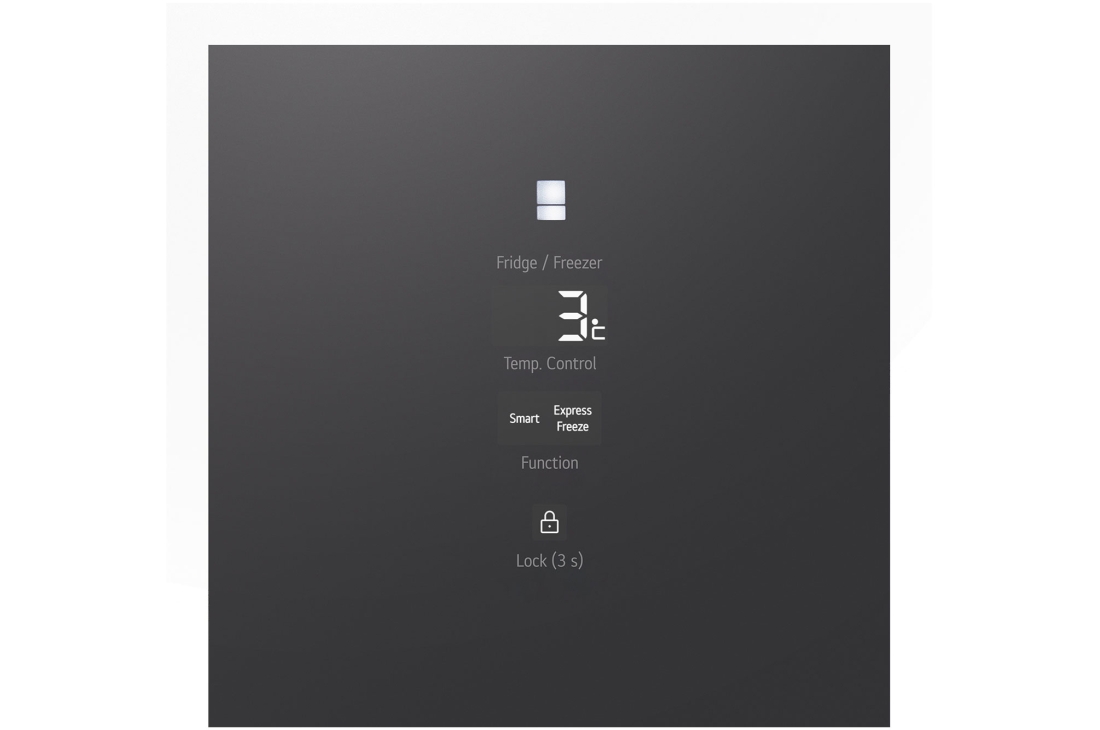 LG Réfrigérateur multi-portes 400 L en verre noir, vue détaillée du panneau du réfrigérateur lg multi-portes, GCFB41FPLAM, thumbnail 7