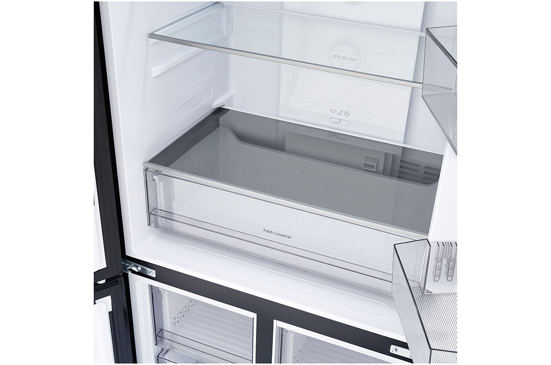 LG Réfrigérateur multi-portes 400 L en verre noir, vue du fresh converter du réfrigérateur lg multi-portes, GCFB41FPLAM, thumbnail 4