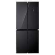 LG Réfrigérateur multi-portes 400 L en verre noir, vue de face du réfrigérateur lg multi-portes, GCFB41FPLAM, thumbnail 1