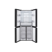 LG Réfrigérateur multi-portes 400 L en verre noir, vue porte ouverte du réfrigérateur lg multi-portes, GCFB41FPLAM, thumbnail 2