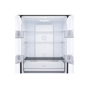 LG Réfrigérateur multi-portes 400 L en verre noir, vue ouverte du compartiment supérieur du réfrigérateur lg multi-portes, GCFB41FPLAM, thumbnail 3