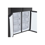 LG Réfrigérateur multi-portes 400 L en verre noir, vue du congélateur bas du réfrigérateur lg multi-portes, GCFB41FPLAM, thumbnail 5