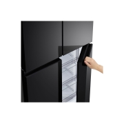 LG Réfrigérateur multi-portes 400 L en verre noir, vue détaillée de la poignée du réfrigérateur lg multi-portes, GCFB41FPLAM, thumbnail 6